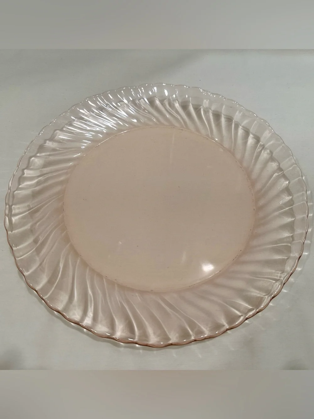 Vintage Fortecrisa Mexico Pink Swirl 9” Luncheon Plate